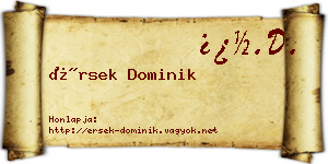 Érsek Dominik névjegykártya